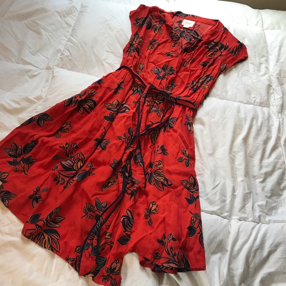 Maeve Gorgeous Wrap-style Dress with Tie Belt